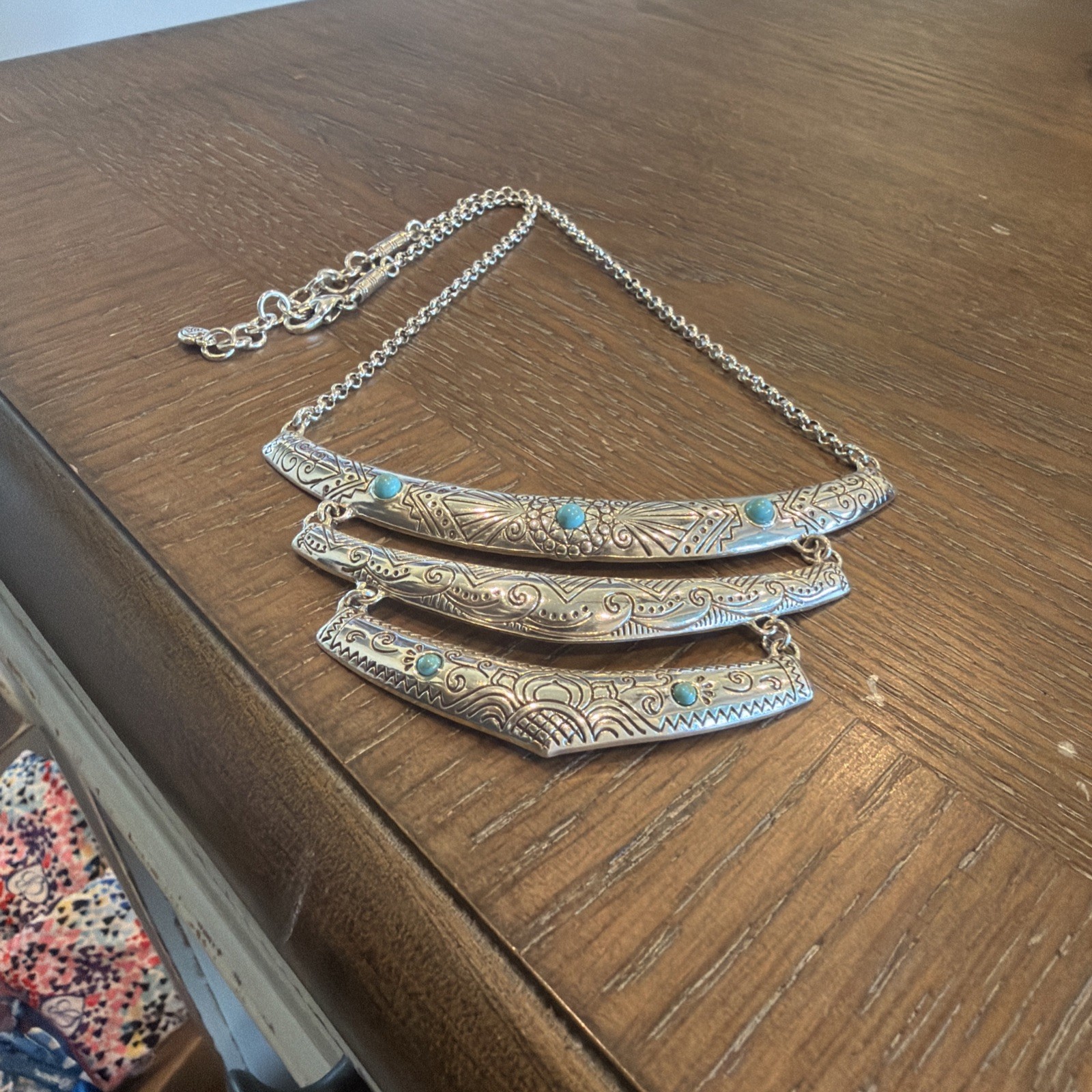 Brighton Navajo Faux Turquoise Pendant Necklace W/Tin Retailed $78 **RETIRED**