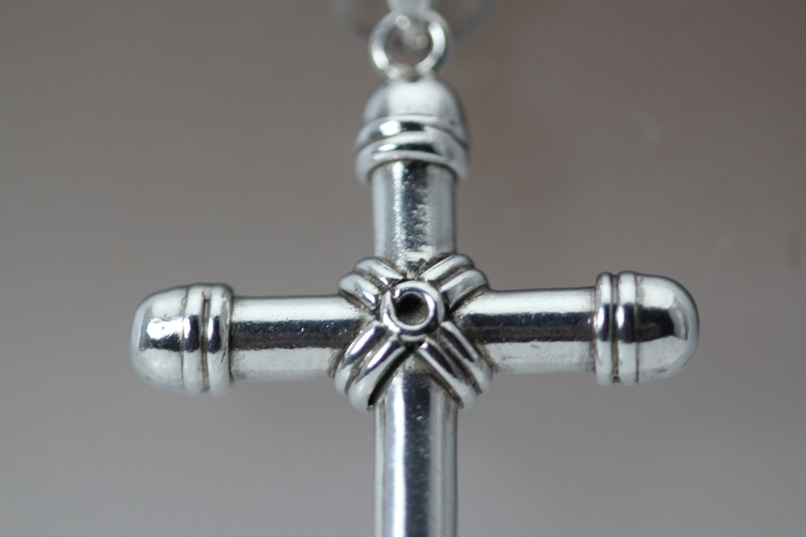 925 Sterling Silver Oval Yellow Stone Large Cross Pendant 7.3 Grams (PEN10218)