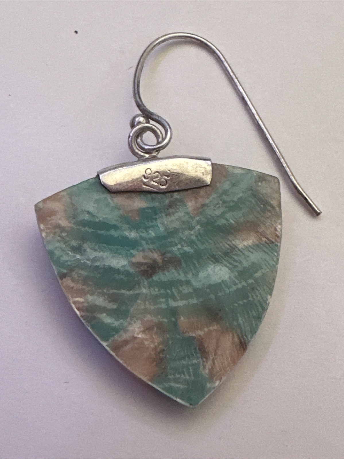 Turquoise Resin & Shell Drop Dangle Hook Earrings Sterling Silver