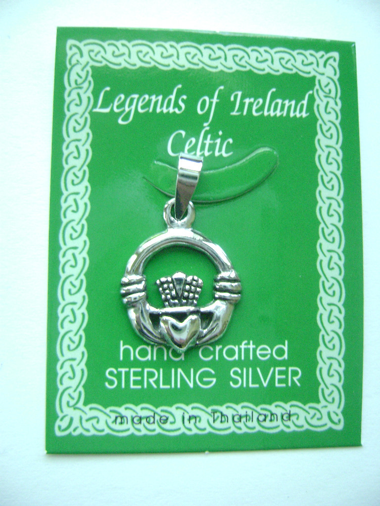 Sterling Silver Irish Celtic Claddagh Pendant New Celtic