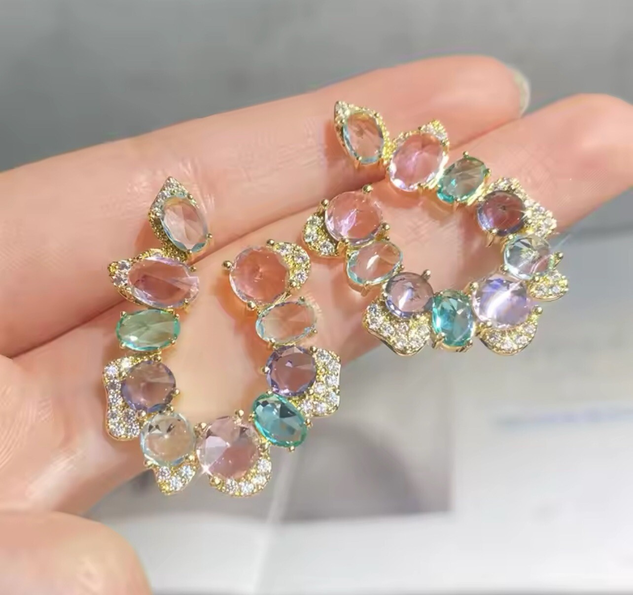Luxury Multicoloured High Quality Statement Earrings With S925 Needle Pin