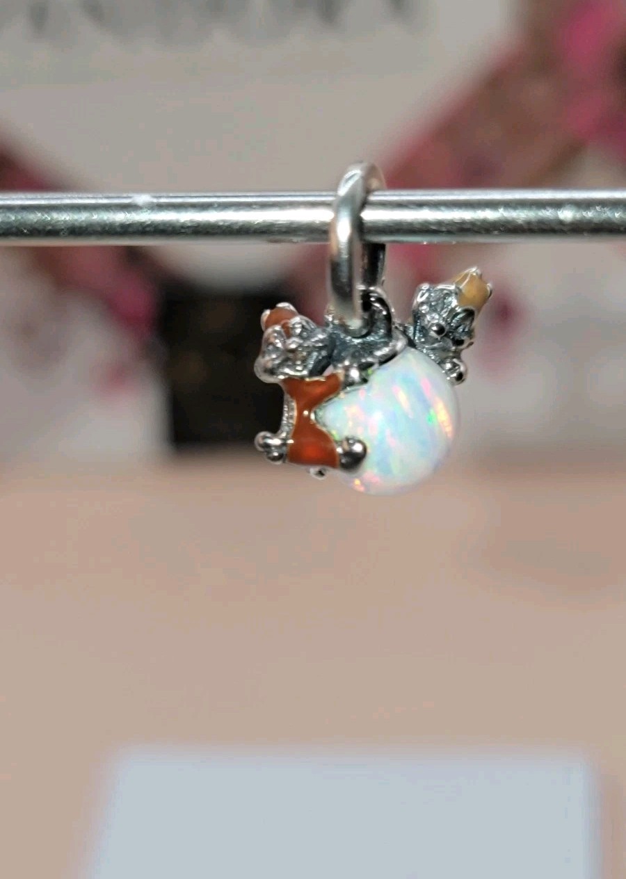 Pandora Disney Chip & Dale Bauble Dangle Charm 793532C01 w/ Box D35