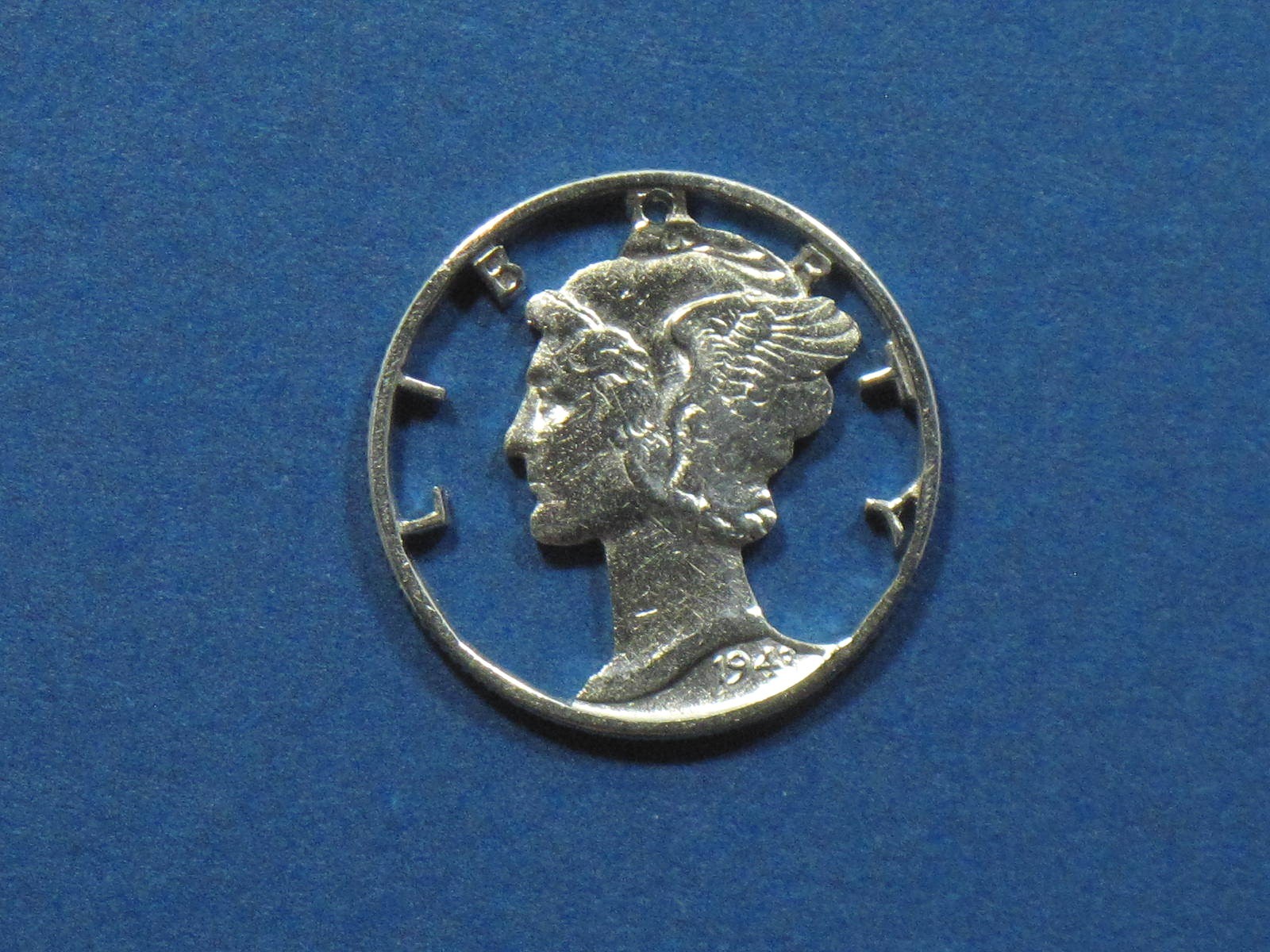 Mercury Dime Artistic Cut Coin for a Bracelet Necklace Pendant Tietack – lot 255