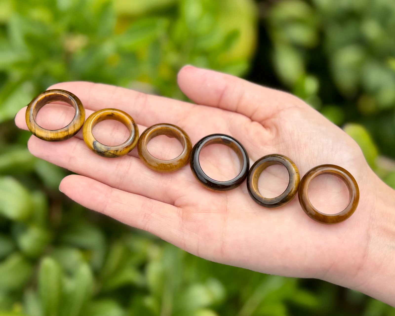 Gold Tiger Eye Ring, Tiger Eye Gemstone Crystal Jewelry – Choose Size