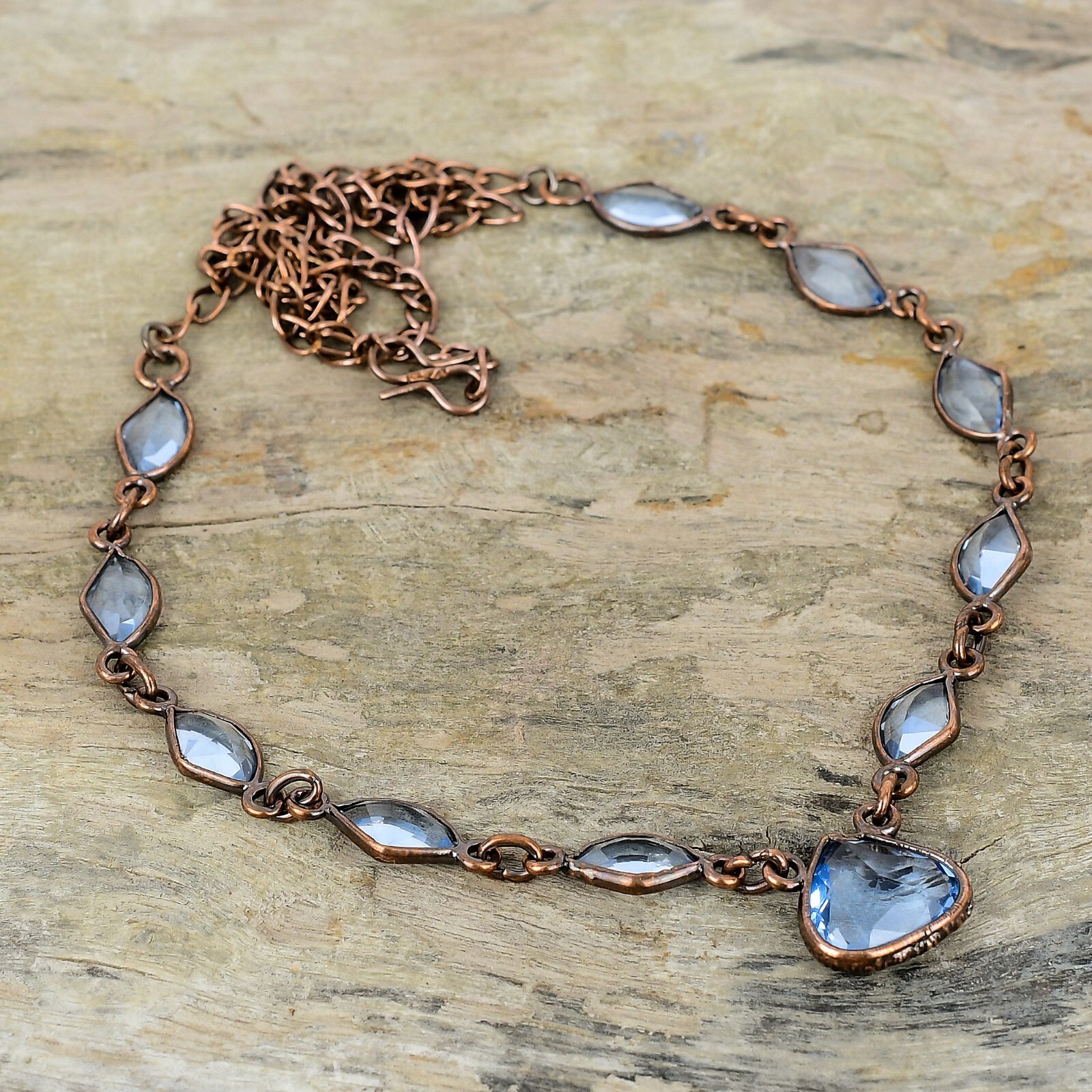 Tanzanite Quartz Copper Gift For Mom Electroformed Adjustable Necklace 18.0″