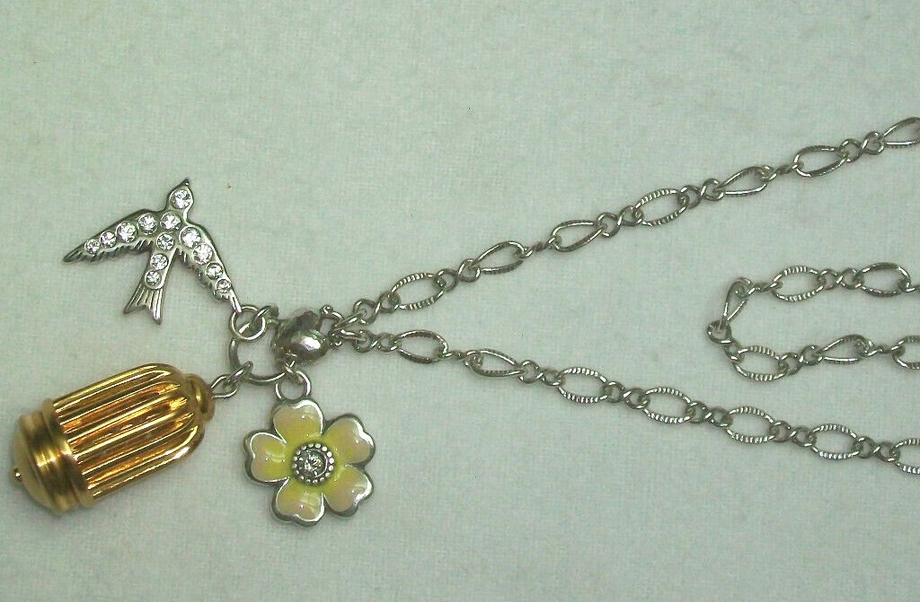 BRIGHTON Balla Necklace 26″ w/ Charms Silver & Gold, BRACELET AVAILABLE NEW