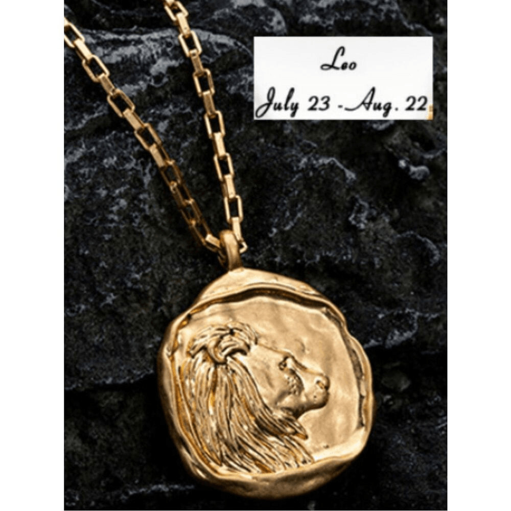 Gold Leo Zodiac Lion Pendant Necklace – Women Jewelry