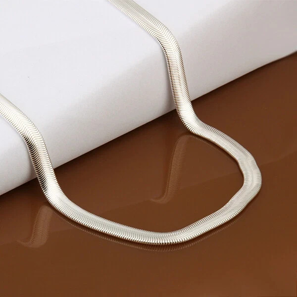 6MM 925 sterling solid silver snake chain Men Women necklace 16 – 26 inch