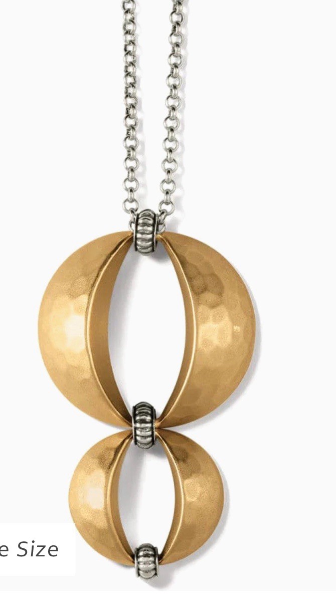 Brighton Mystic Moon Sol E Luna Brushed Gold 2 Tone Pendant Necklace NWT $118