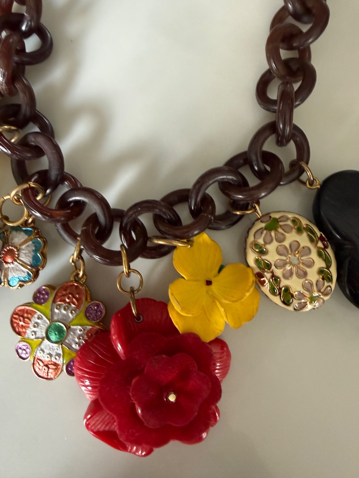 RARE 2009 Erickson Beamon for Target Charm Chain Link Boho Necklace Limited Edit