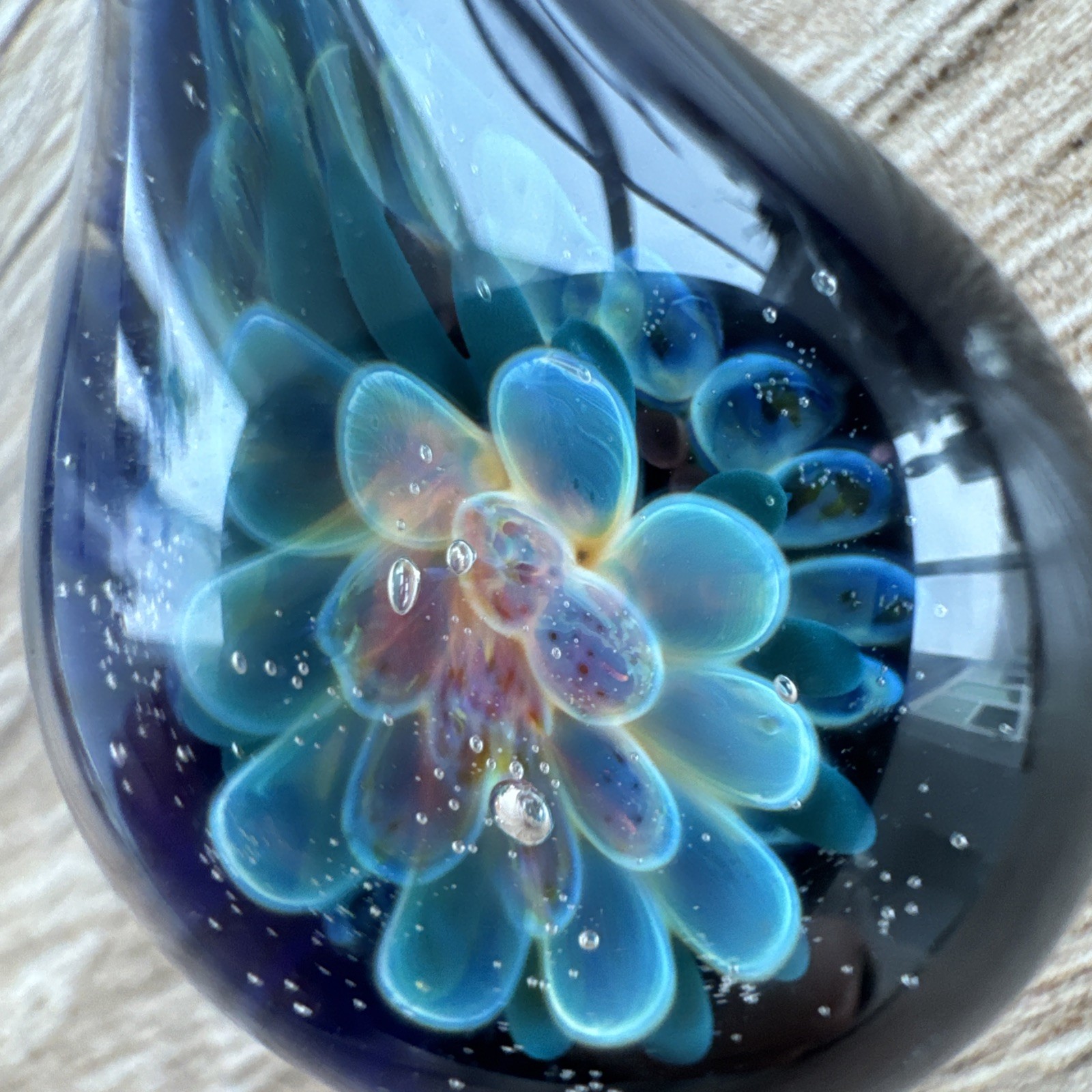 Flower Glass Pendant Without Chain