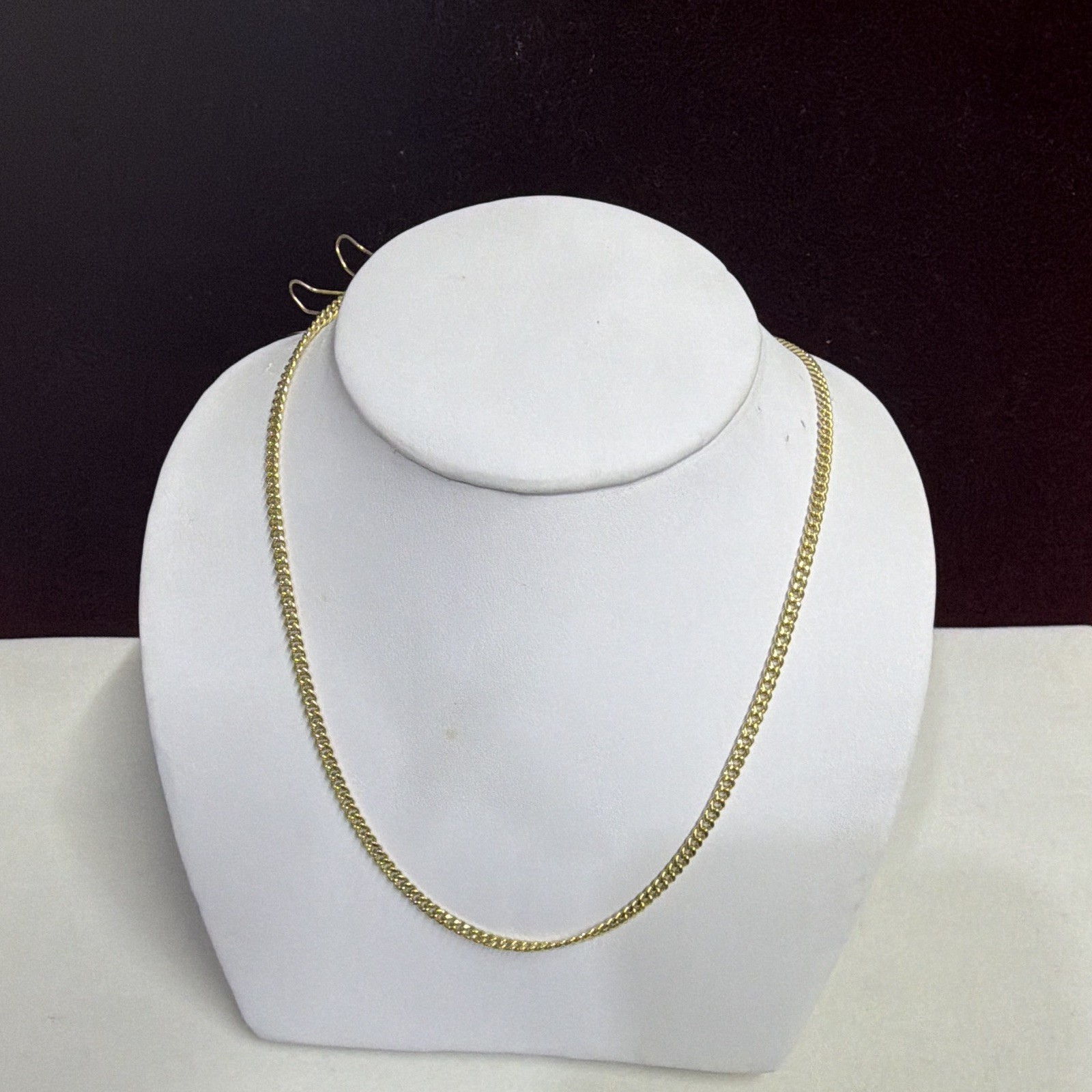 10K Gold Tone Curb Link Chain Necklace, 22 in, 2.89 mm, 5.1 grams