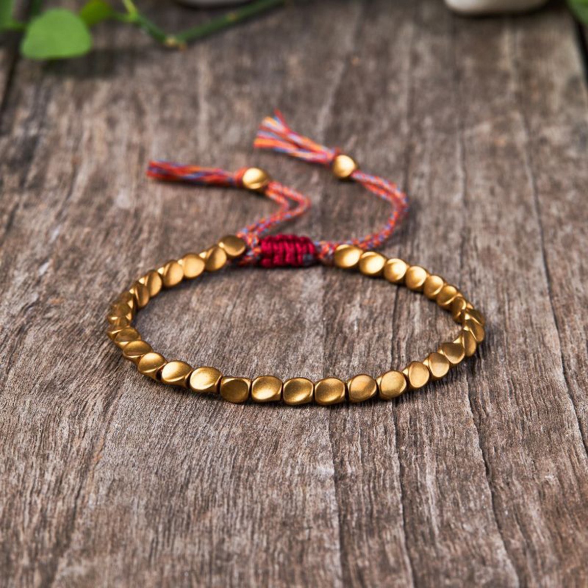 Tibetan Copper Bead Bracelet for Good Luck and Wealth Healing Jewelry Men Women