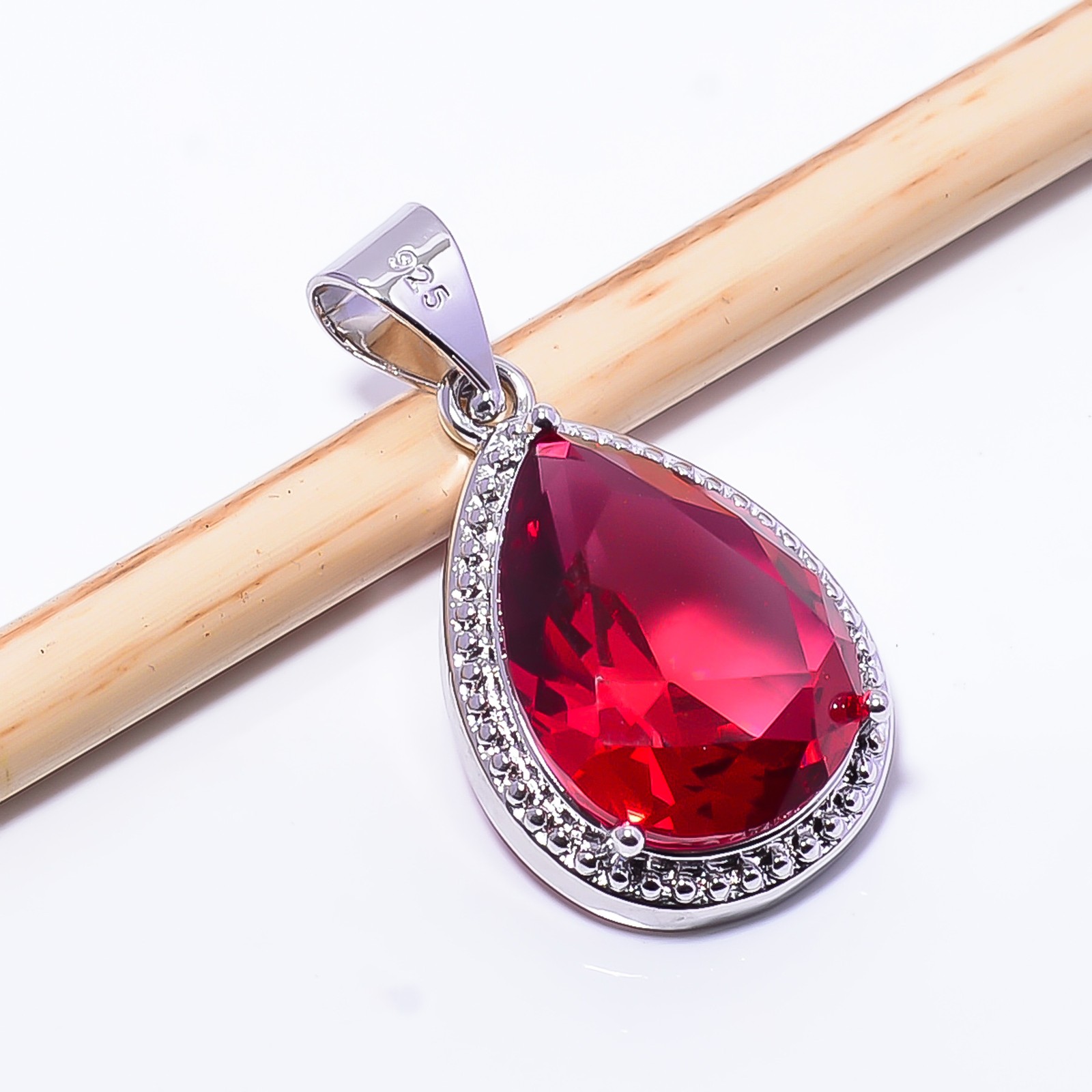 Pink Rubellite Tourmaline 925 Sterling Silver Pendant 1.09″ P5 Gift for her