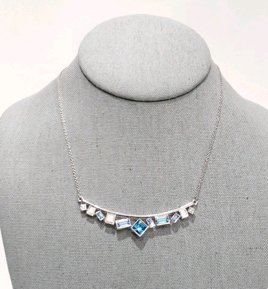 Touchstone by Swarovski Gorgeous Blue Crystal Necklace Rare SEE DESCRIPTION