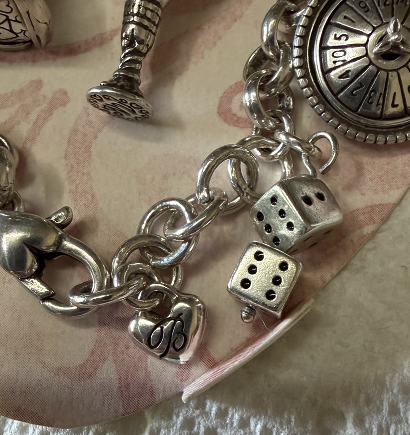 Brighton Viva Las Vegas Nevada State Charm Bracelet New Never Worn Gift Tin Set