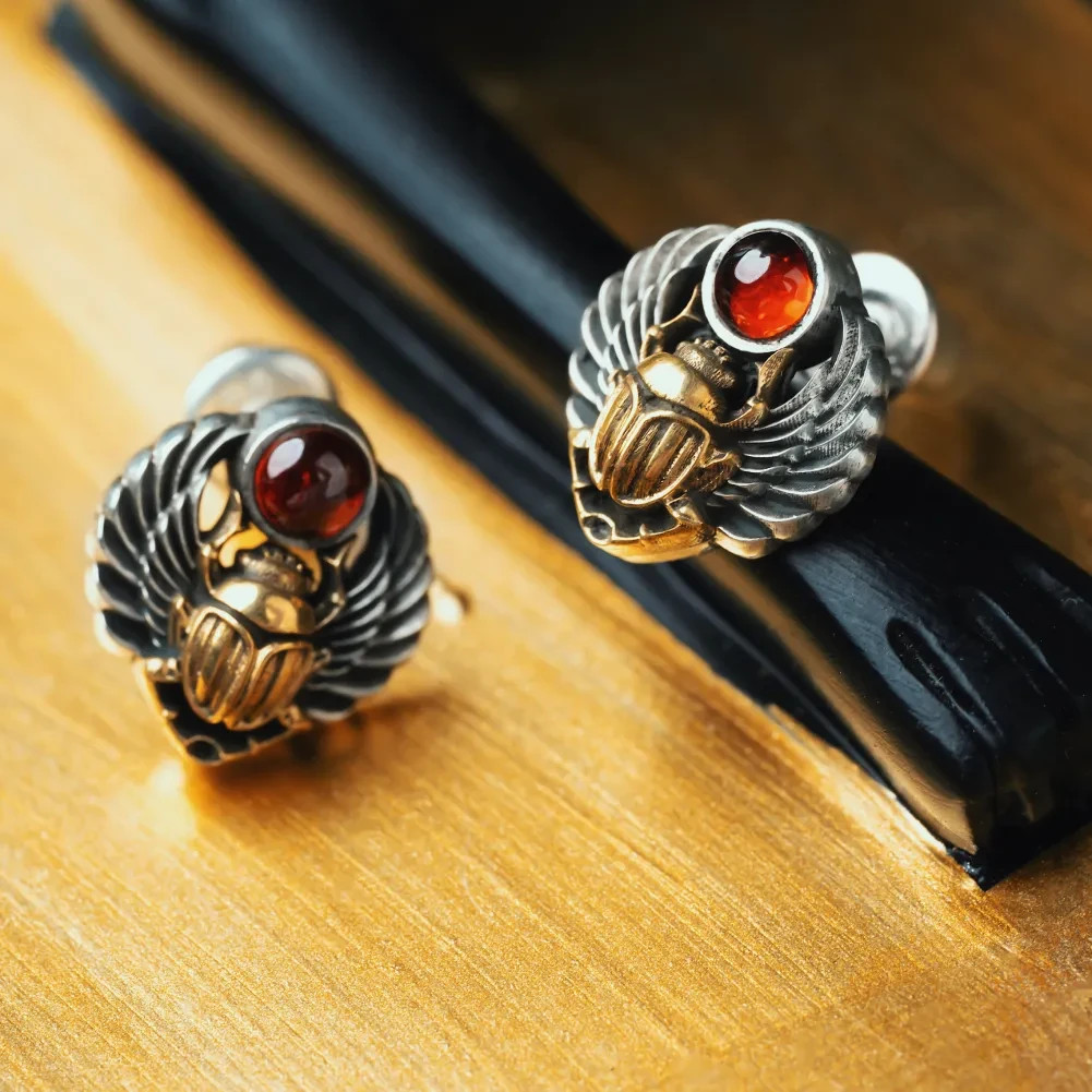 Scarab Stud Earrings. Egyptian Jewelry. Gifts for Men Women