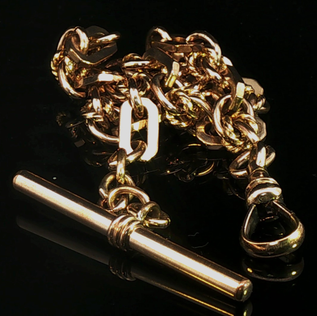 Premium Gold Plated Fob Chain Bracelet 18.21g 6mm Wide Classic Jewellery 26.5cm