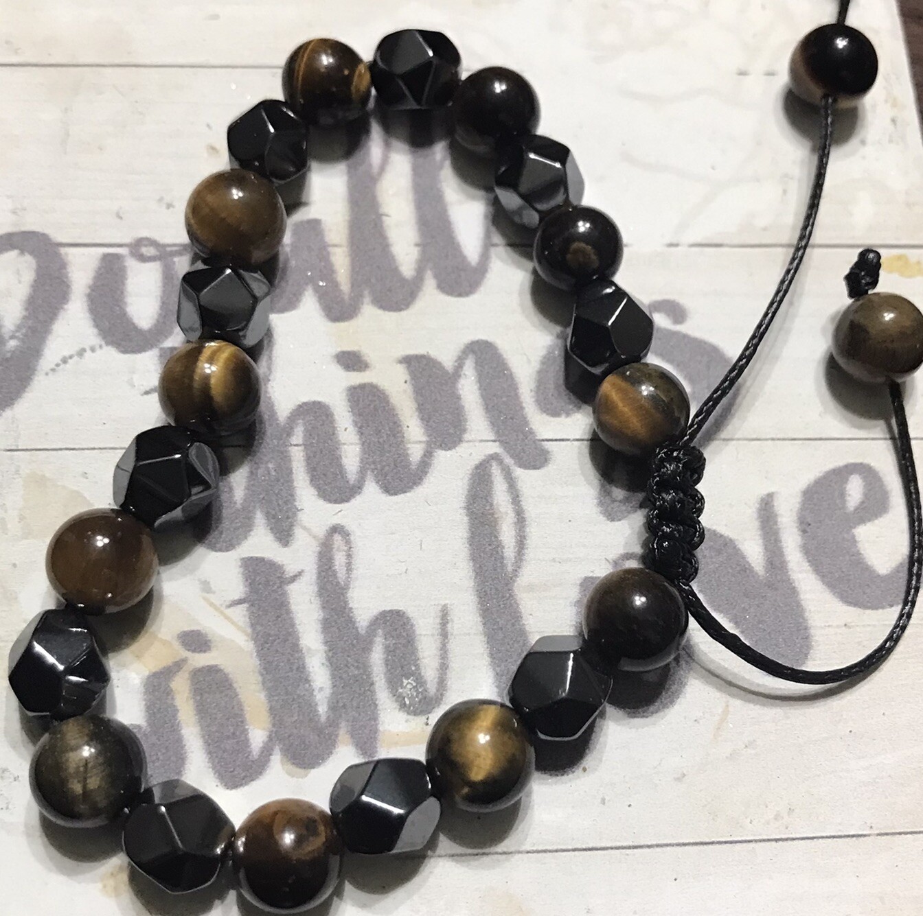 Hematite Tiger’s Eye Beads Healing Triple Protection Strength Women Men Bracelet