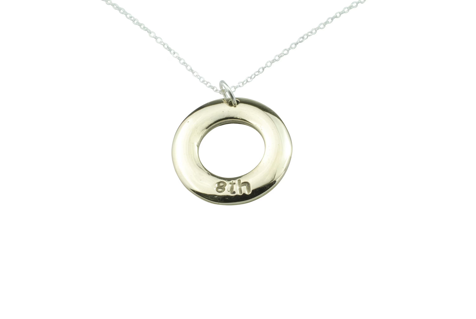 8th Anniversary Bronze Pendant Hoop Gift UK