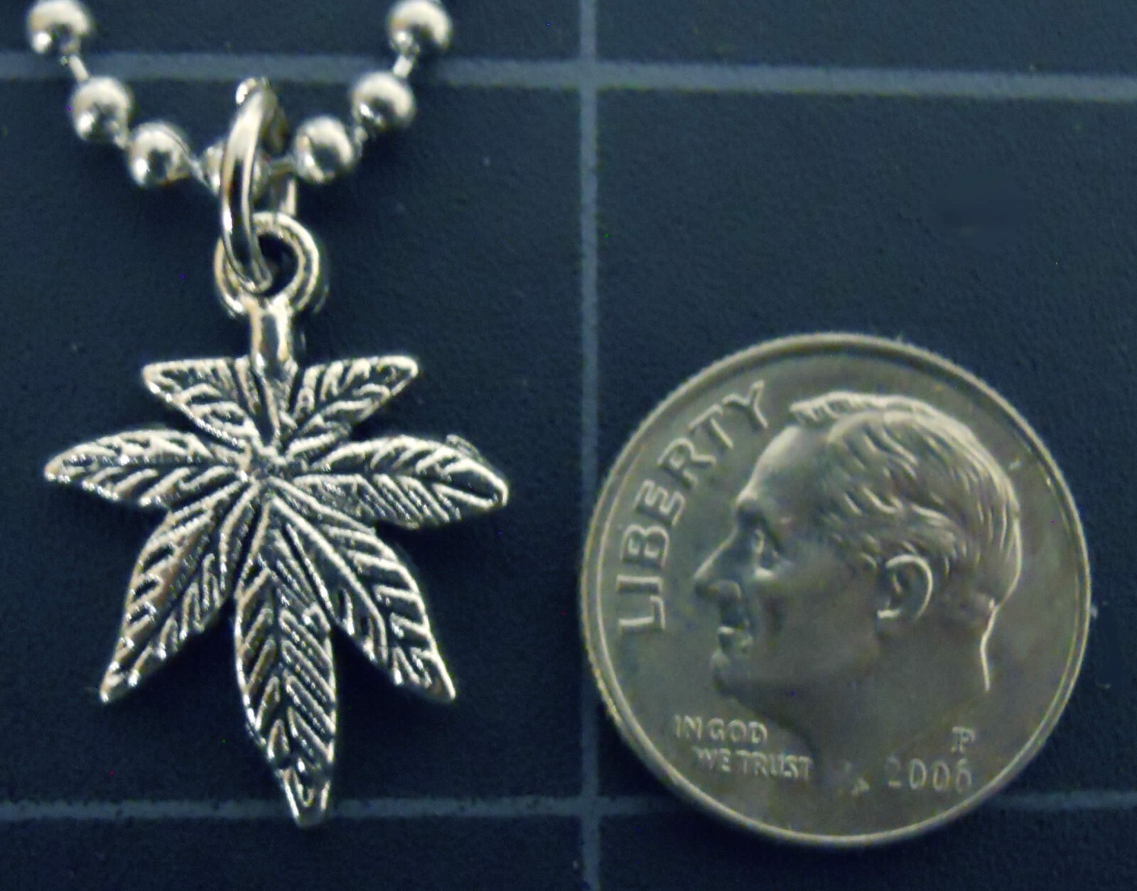 Necklace POT LEAF Charm Pendant Stainless Ball Chain New Weed Cannabis Marijuana