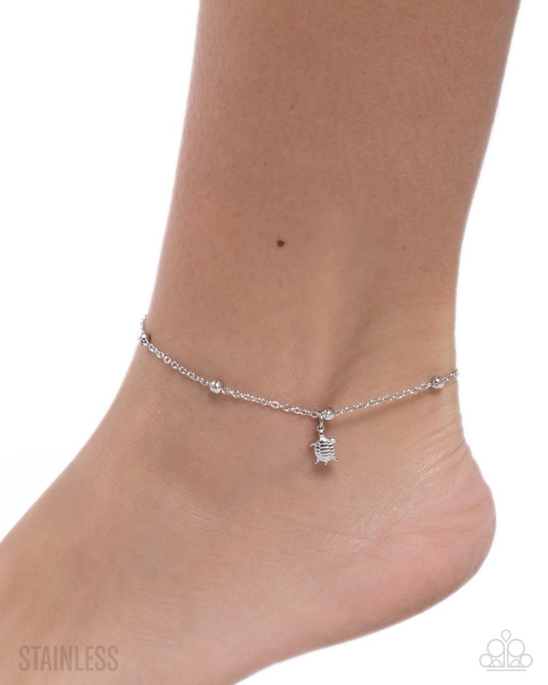 Turtle Timbre – Silver Paparazzi Anklet