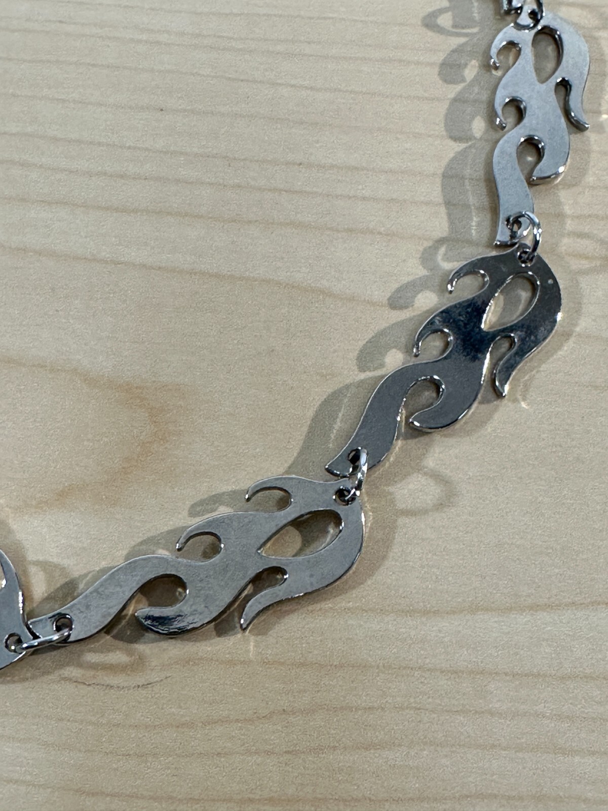 Womens SilverTone Flame Hip Hop Punk Streetwear Choker Necklace w/ Lobster Clasp