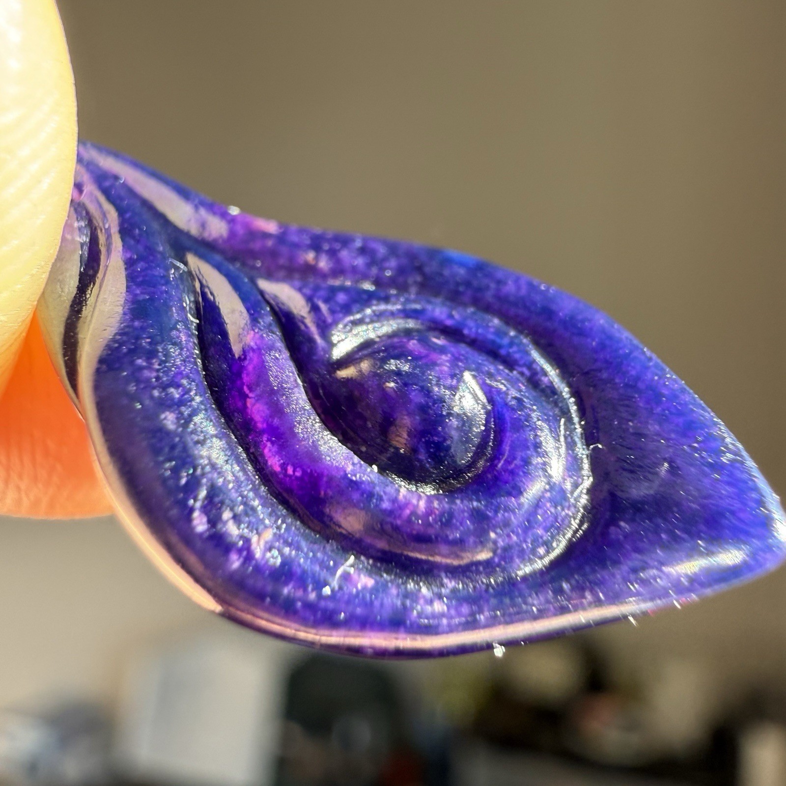 Natural Sugilite Richterite Blue Purple Calla Lily Flower Pendant Hand Carved