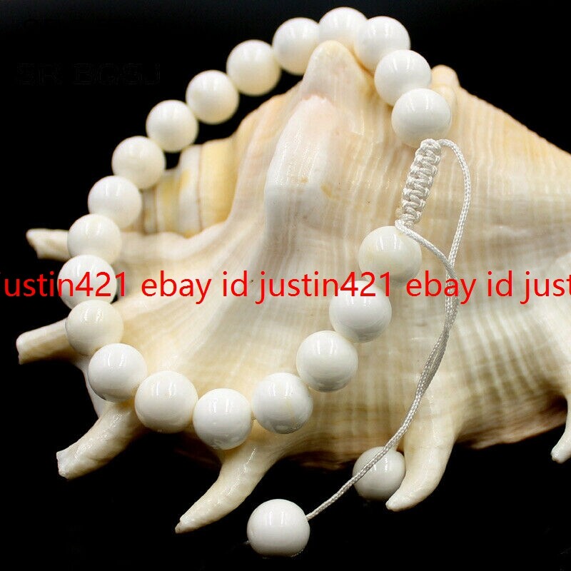 Handmade 8/10mm Round Braided Macrame Gems Adjustable Tie Jewelry Bracelet 7.5″