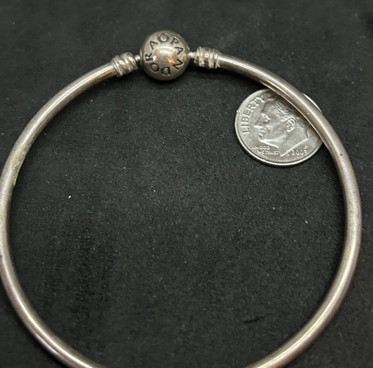 925 Sterling Pandora Snowflake Clasp Bangle Bracelet 7.8in – 8.75g