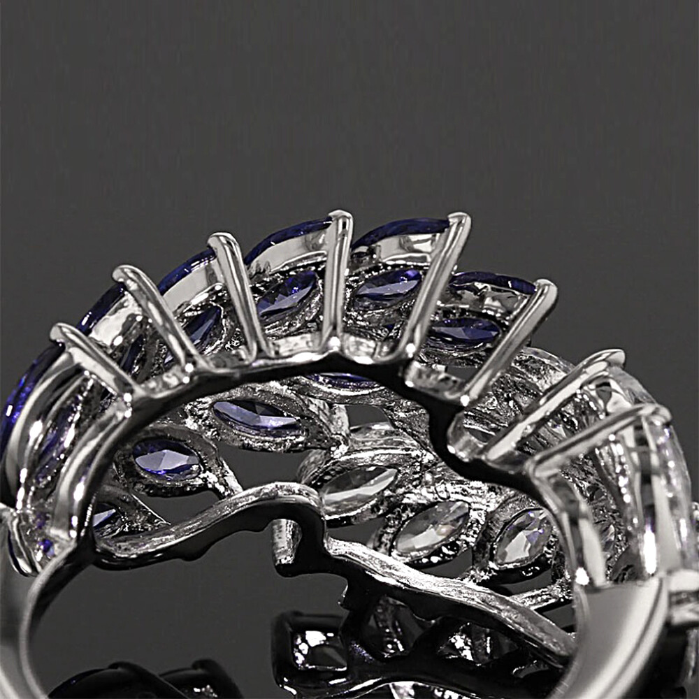 Women Fashion 925 Silver Filled Wedding Engagement Cubic Zircon Ring Sz 6-10