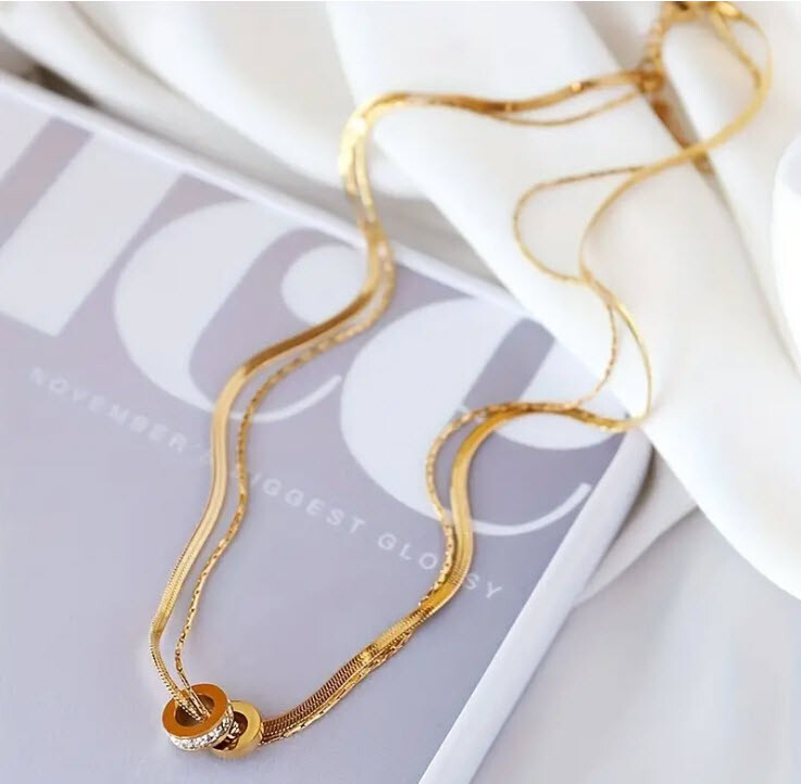 BRIGHTON BEACH Double Layer Clavicle Chain Necklace