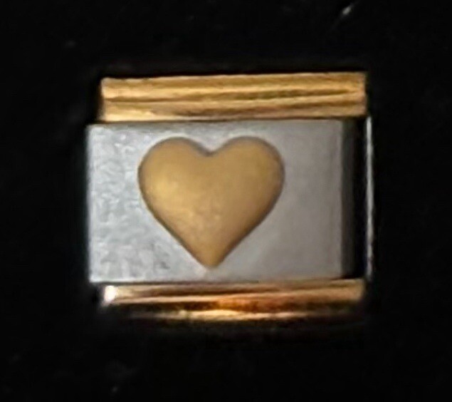 GOLD PLATED HEART GOLD Plated TRIM WHOLESALE ITALIAN CHARM Link 9MM K45-2