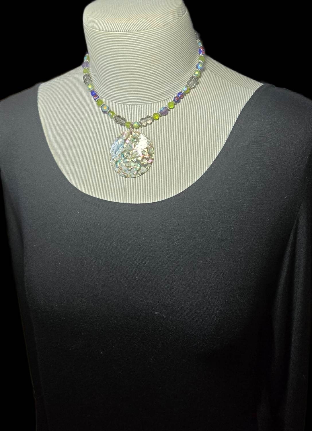 Handmade Beaded Shell Pendant Necklace Set Beach Boho Coastal Jewelry Lot 6 pc