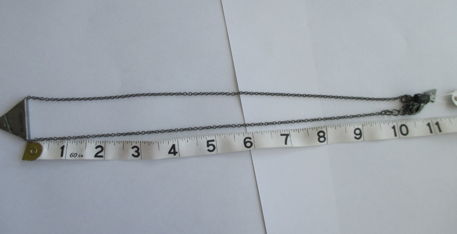GUESS Silver Tone, Dark, Triangle Shape Necklace, New with Tag, 10 in. Chain