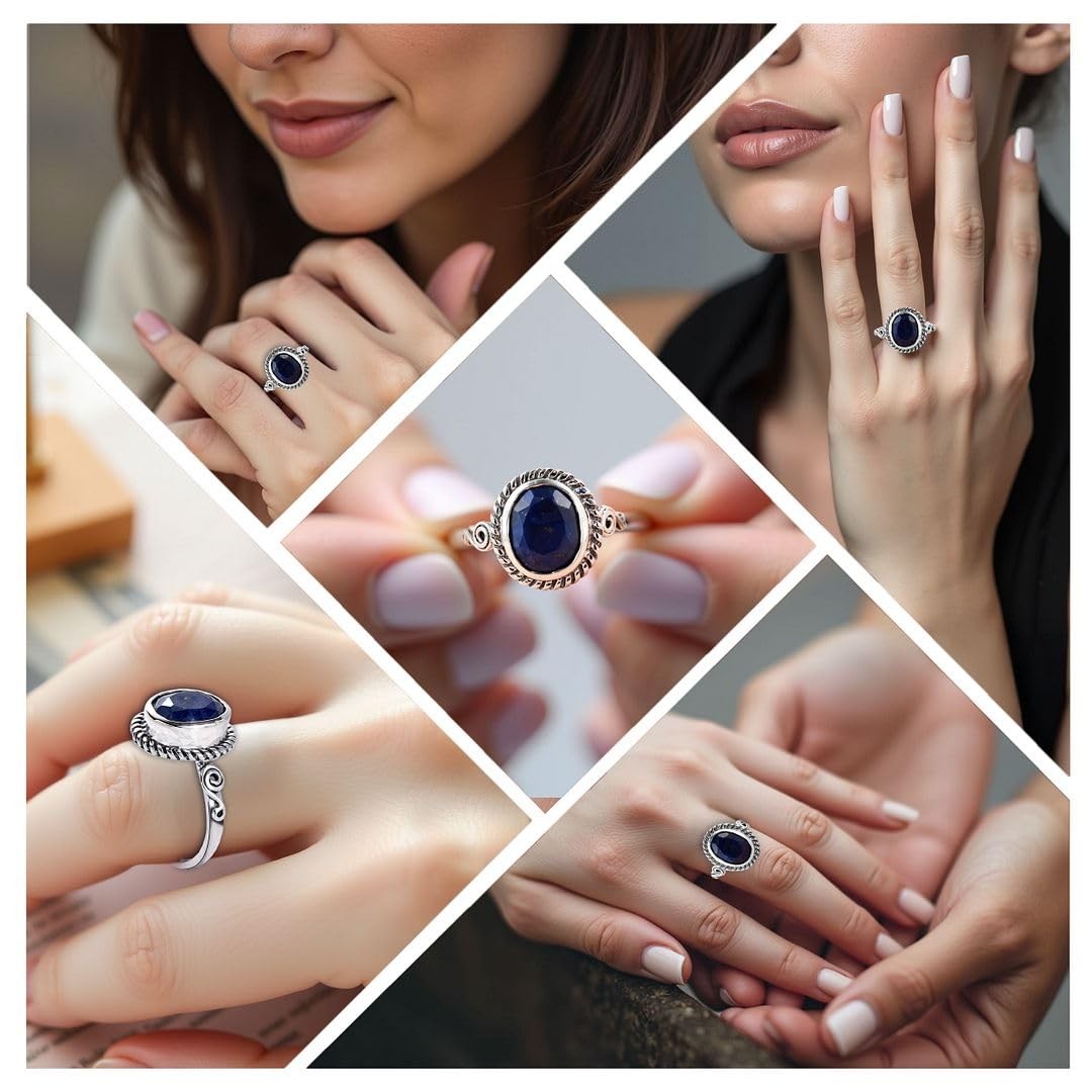 Artisan Crafted Lapis Lazuli 3.00 ctw Solitaire Ring Sterling Silver Size 5.0