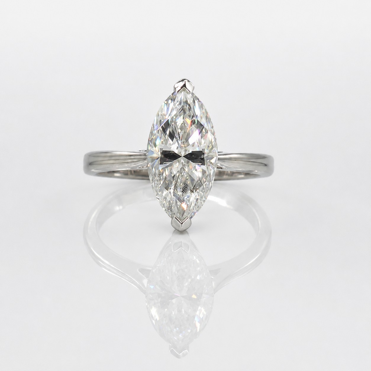 2.585 CT Marquise Cut 925 Moissanite Ring I GRA Certified