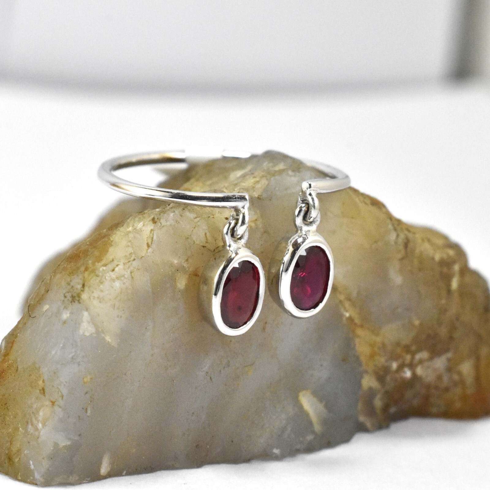 Precious Ruby Silver Adjustable Ring Adjustable and Sizable Fashionable Ring