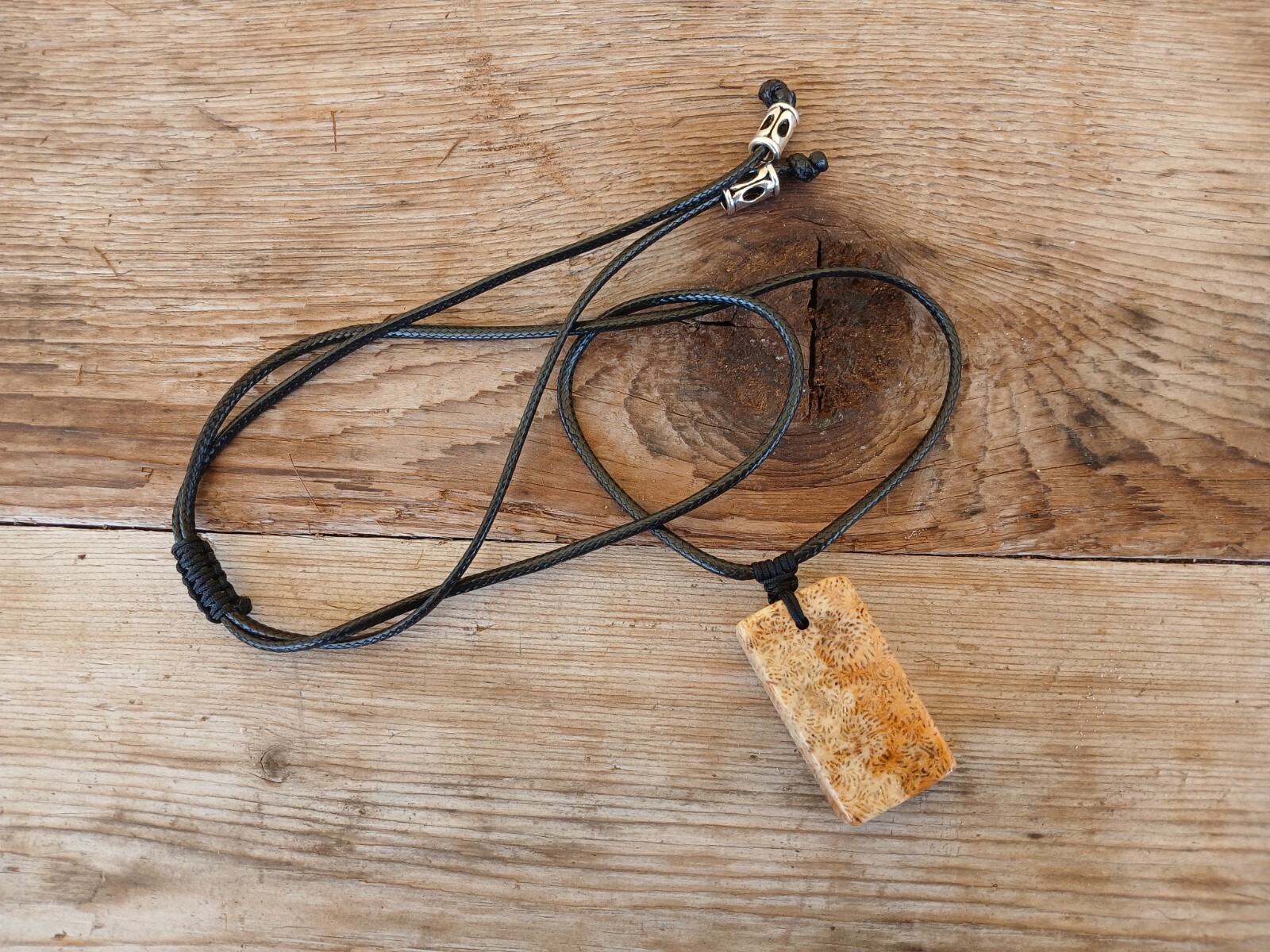 Unisex heavy Coral Fossil Pendant Waterproof Coral Fossil Beach Coastal Necklace
