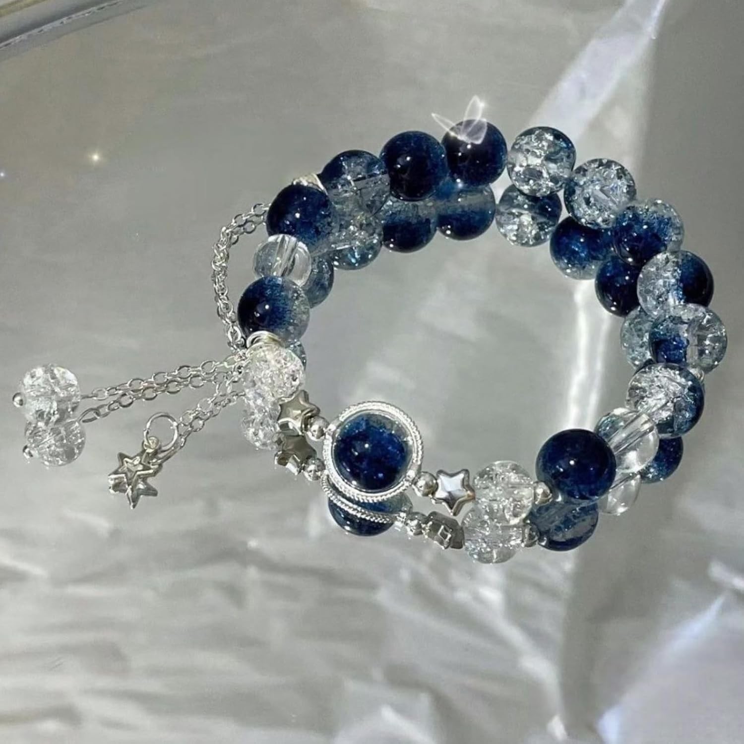 1pc Star Bracelet for Women Crystal Blue Charm Bracelet Dating Party Wedding