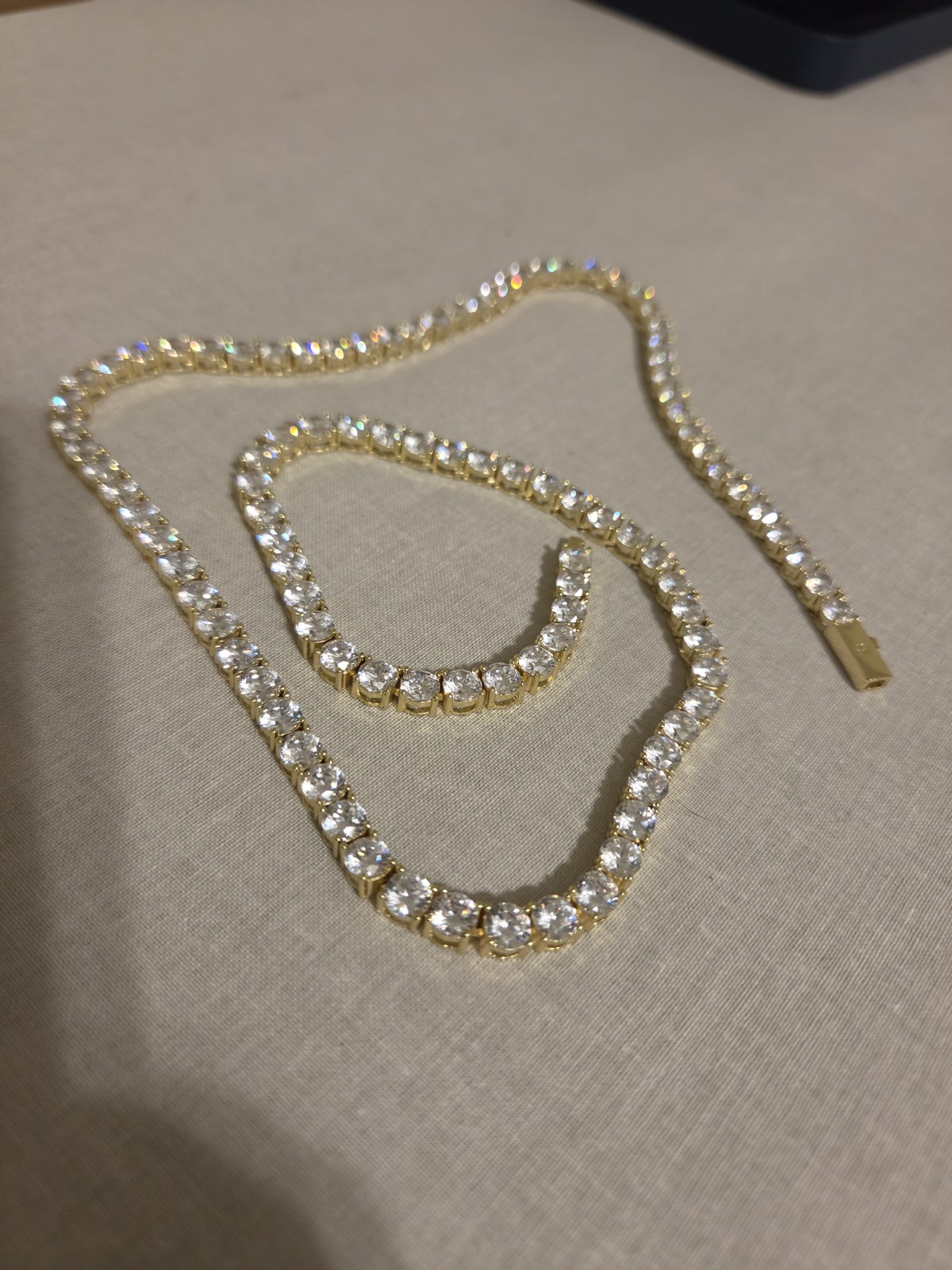 5mm Tennis Chain CZ Cubic Zirconia Yellow Gold 22in Box Clasp IceCartel