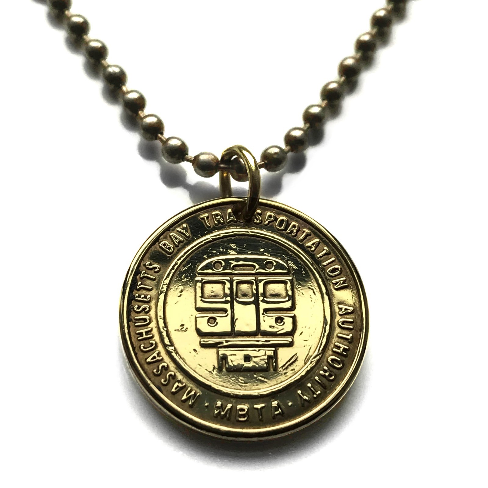 Boston MBTA Massachusetts Bay Transportation Authority coin pendant train 001072