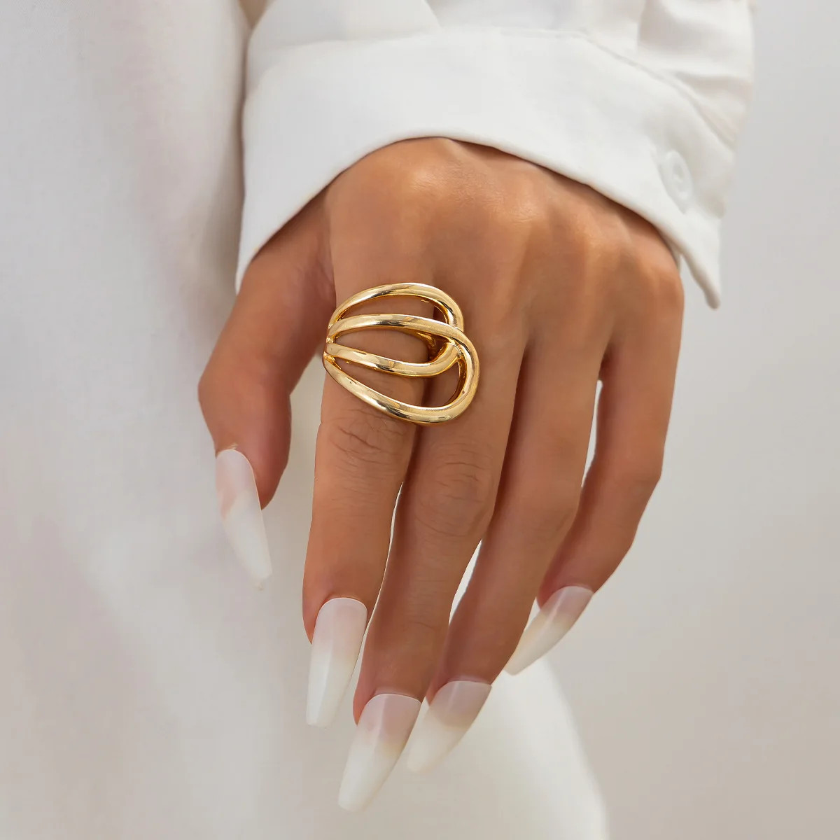 Alloy Open Cuff Bangle Bracelet Irregular Chunky Wide Silver Gold Tone Jewelry