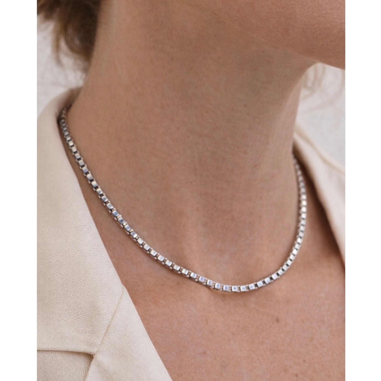 Nomination Italy 18.5” Necklace Stainless Steel Box Chain NWT $92 Layering
