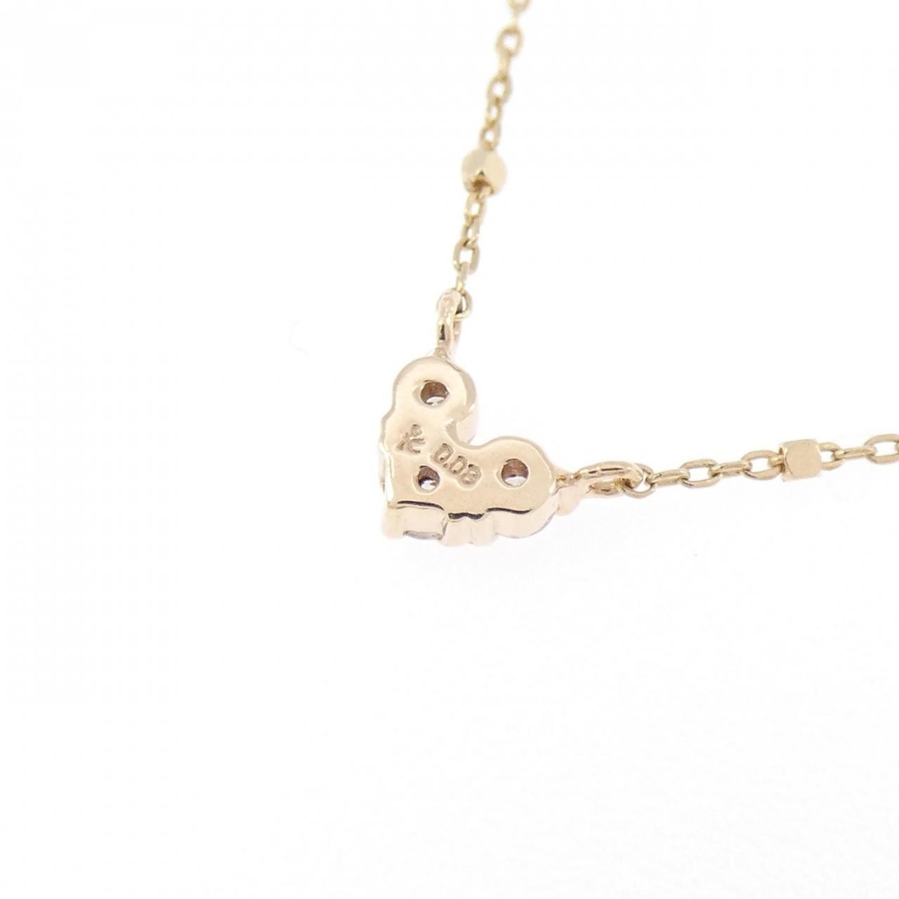 Authentic Kumikyoku Heart Diamond Necklace 0.08CT #260-008-285-3006