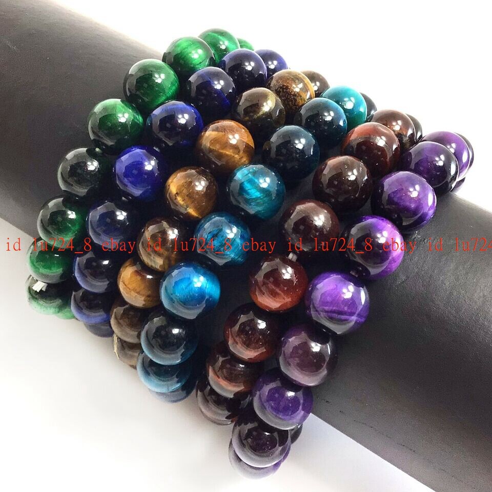 Handmade Tiger Eye Beaded Bracelet 7.5″ Healing Balance Chakra Bracelet Stretch