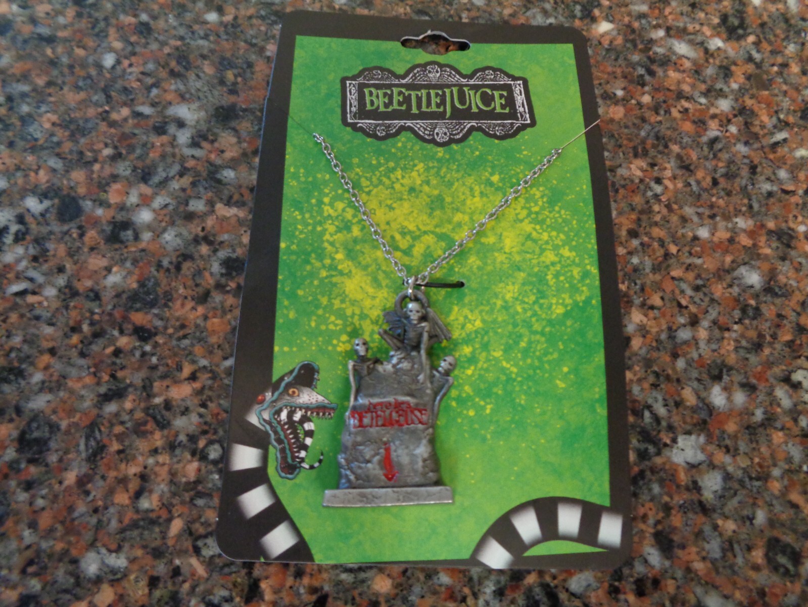 Beetlejuice Tombstone Pendant Necklace Here Lies Betelgeuse Brand New