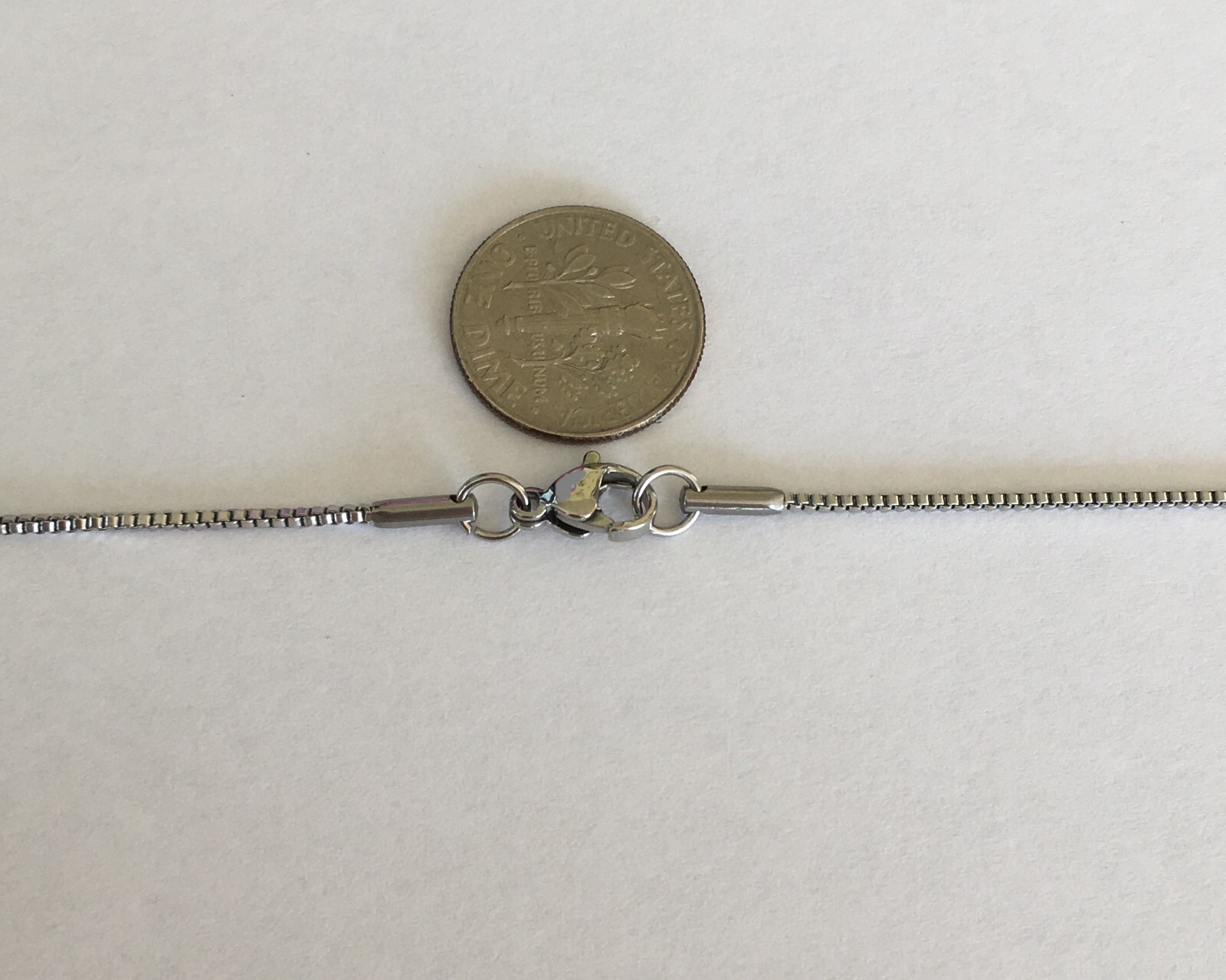 Stainless Steel 1.2mm Box Chain 316L size choice 16, 18, 20, 24″
