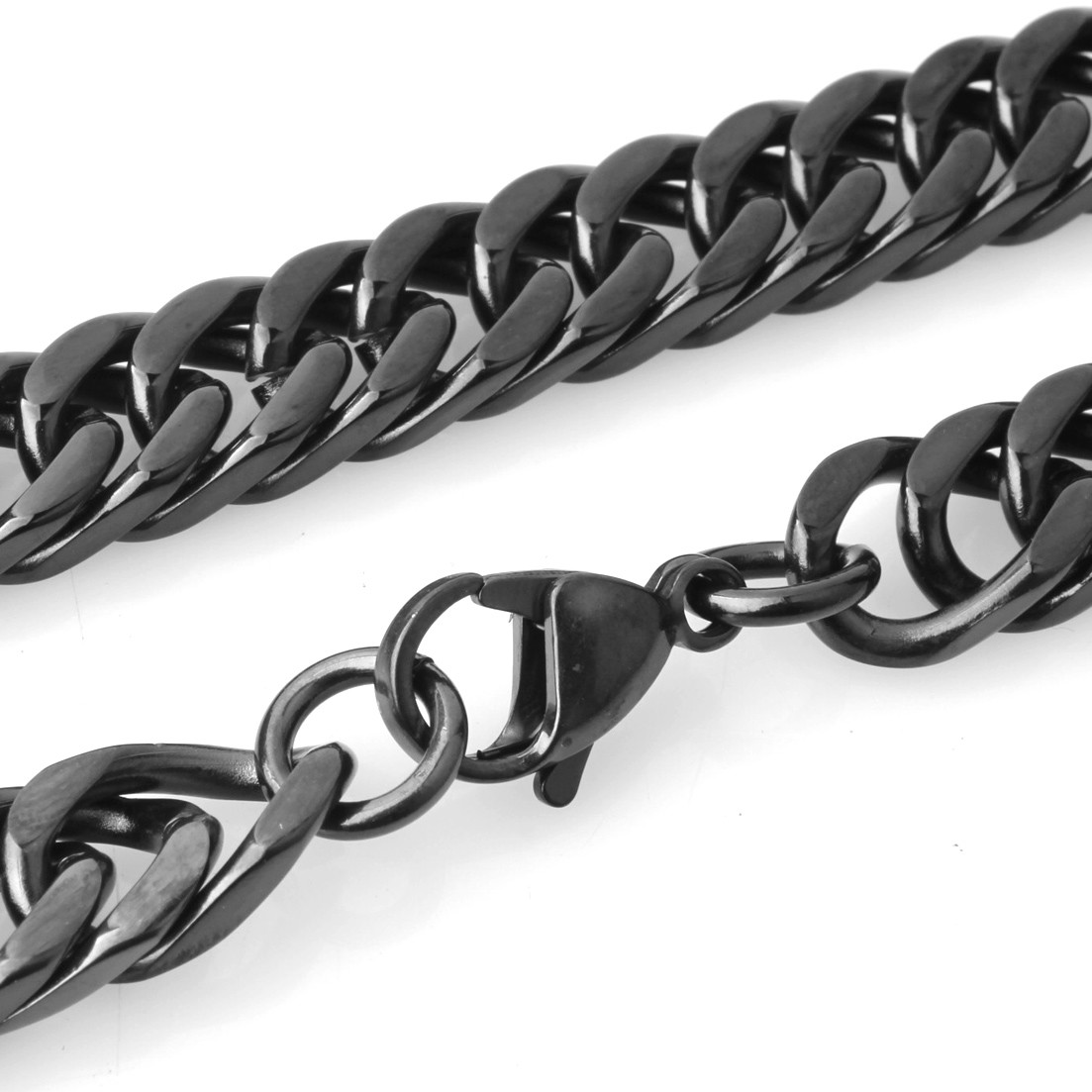 8mm-19mm 7-11″ Stainless Steel Silver Gold Black Cuban Women Mens Chain Bracelet