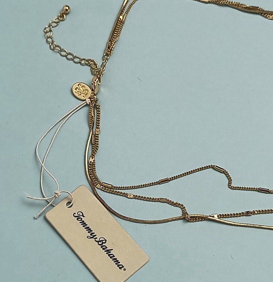 Tommy Bahama 3 Layer Gold Shell Starfish Necklace. $80 MSRP! Gift 🎁 Statement